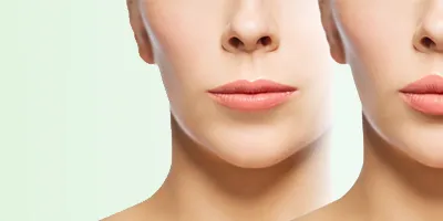 face of 2 women, lower portion showing full pouting lips