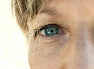 close-up of woman's upper eyelid