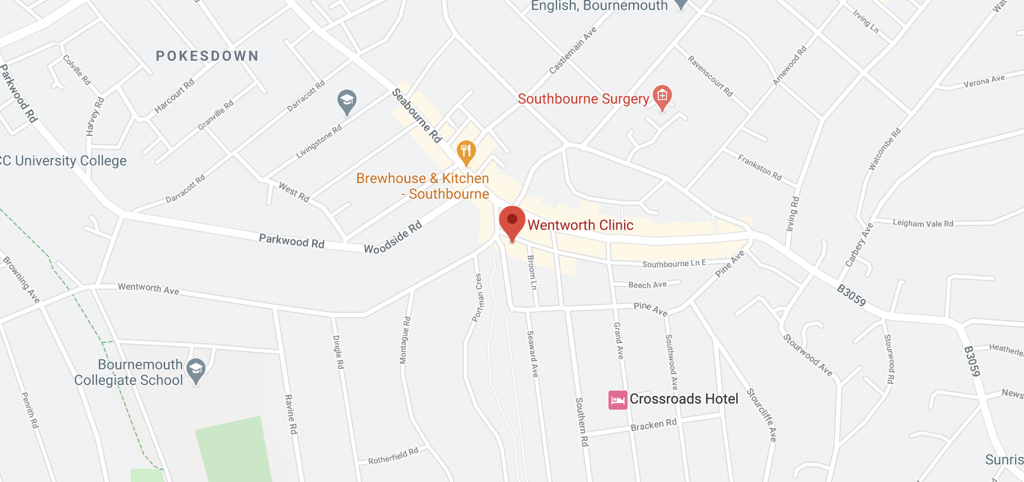 Wentworth Clinic Bournemouth Map